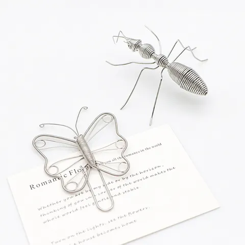 Creative Metal Wire Butterfly And Ant Paper Clips Cute Animal Shape Memo Clips Office Desk Stationery Decorative Bookmarks