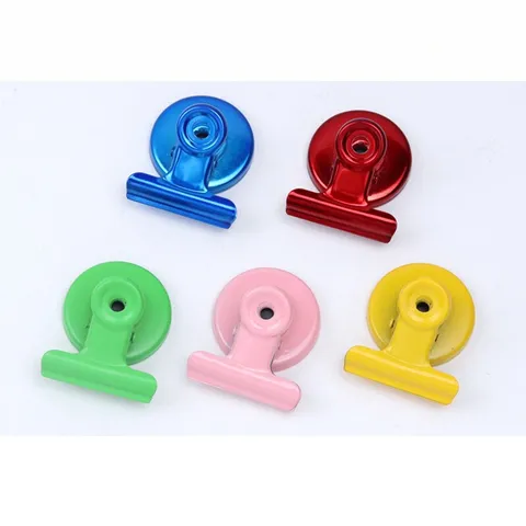 Candy Color Metal Magnetic Round Clip Strong Magnet Iron Binder Clip Colorful Office School Organization Tool