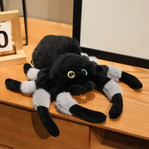 Peluche Ragno di Simulazione Simpatico Animale Stuffed Bambola Cuscino Divertente Decorazione di Halloween Regalo Educativo per Bambini