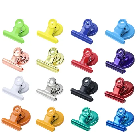 Candy Color Metal Magnetic Round Clip Strong Magnet Iron Binder Clip Colorful Office School Organization Tool