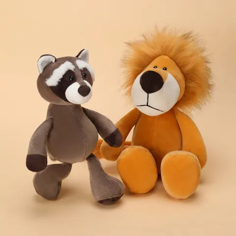 Lindo Animal De Bosque Juguete De Peluche Mapache Zorro León Muñeca Rellena Suave Colgante De Mochila Escolar Dibujos Animados Animal Peluche Regalo
