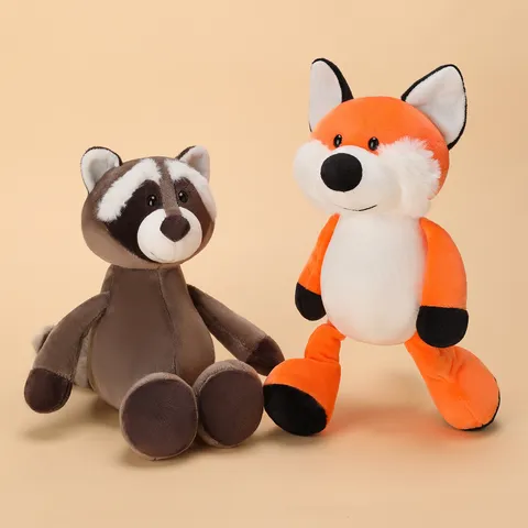 Lindo Animal De Bosque Juguete De Peluche Mapache Zorro León Muñeca Rellena Suave Colgante De Mochila Escolar Dibujos Animados Animal Peluche Regalo