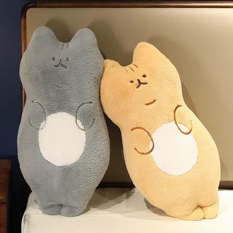 Cute Cat Plush Toy Long Pillow Soft Stuffed Animal Doll Kids Sleeping Companion Pillow Bedside Cushion Girlfriend Gift