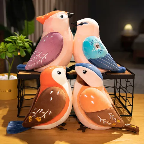 Simulation Bird Plush Toy Cute Stuffed Animal Soft Companion Doll Sounding Bird Toy For Kids Children Gift