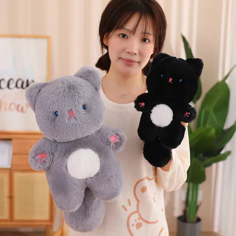 Cute Cartoon Cat Plush Toy Soft Stuffed Animal Kitty Doll Kids Sleeping Companion Pillow Cute Birthday Gift