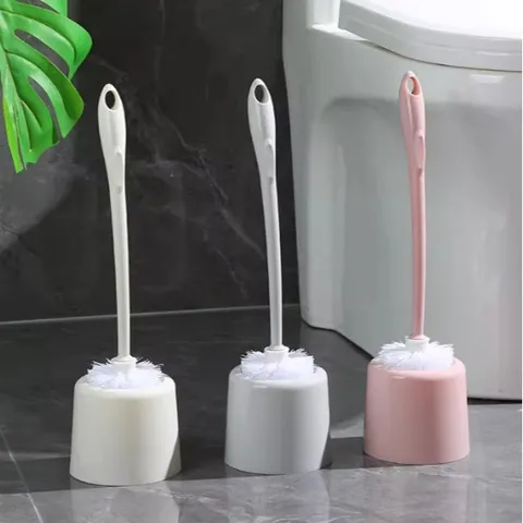 Wall Mounted Toilet Brush With Holder Plastic Deep Cleaning Toilet Bowl Brush Set For Bathroom Household Cleaning
