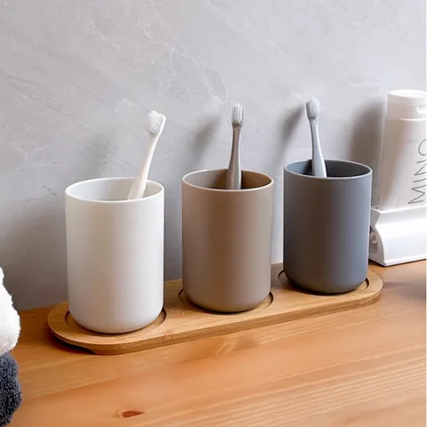Minimalistisch Plastik Mundspülbecher Badezimmer Zahnbürstenhalter Einfarbig Gurgelbecher Heim Hotel Tägliche Waschbecher