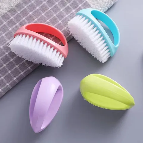Brosse de Nettoyage Multifonctionnelle en Forme d'Œuf Brosse à Linge Ménagère Brosse à Chaussures en Plastique Couleur Bonbon Pour Vêtements Chaussures