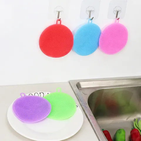 Brosse à Vaisselle en Silicone Multifonctionnelle Épurateur Double Face Outil de Nettoyage Cuisine Flexible Pour Plats