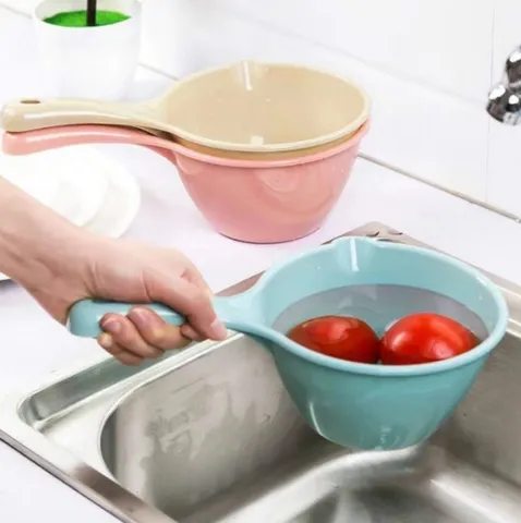 Puise-Eau en Plastique Épais Avec Longue Poignée Grande Capacité Ménage Salle de Bains Cuisine Cuillère à Eau
