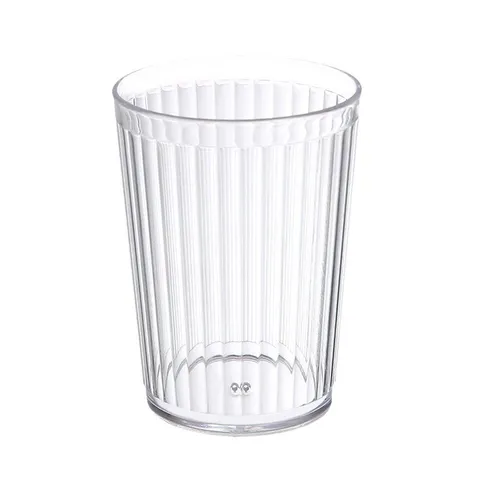 Gobelet à Bain de Bouche en Plastique Transparent Rayure Verticale Porte-Brosse à Dents Simple Ménage Couple Salle de Bain Tasse à Eau