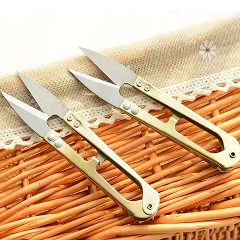 Stainless Steel U-Shaped Thread Cutter Portable Sewing Scissors Small Yarn Trimmer For Cross Stitch DIY Handcraft Home Use