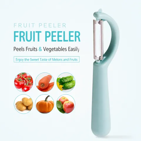 Éplucheur de Fruits et Légumes Multifonctionnel pour la Maison Poignée en Plastique PP Double Lame en Acier Inoxydable