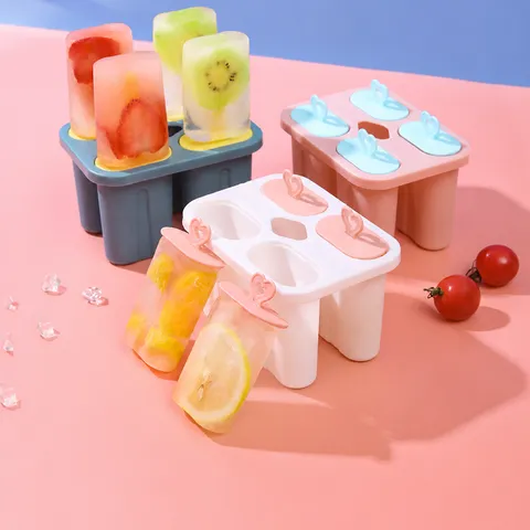 Moule à Glaçons en Plastique PP Maison DIY Moule à Popsicle avec Couvercle en Forme de Cœur Outil de Bac à Glaçons de Cuisine