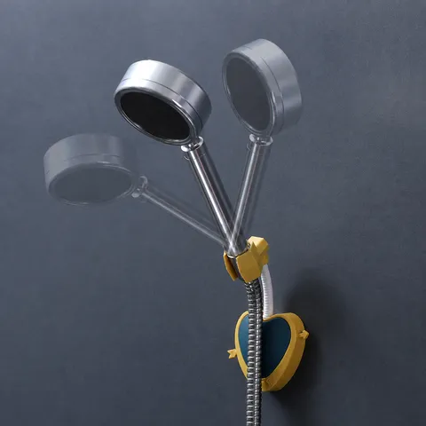 Support de Pommeau de Douche Cœur d'Amour Sans Poinçonnage Universel Ajustable Support de Douchette Accessoire de Salle de Bains