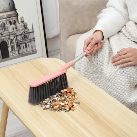 Brosse de Lit à Long Manche pour Ménage Brosse à Poussière à Poils Doux Nettoyeur de Lit en Plastique Pour Canapé et Tapis