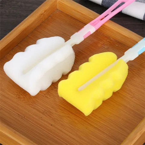 Foldable Sponge Cup Brush Bottle Cleaner With Long Handle For Cleaning Kitchen Water Bottles And Baby Bottles