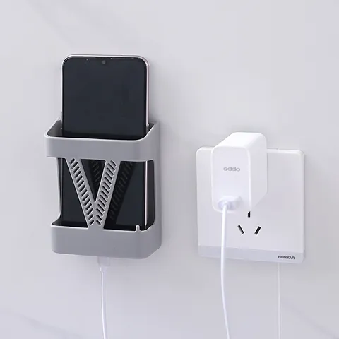 Support De Charge Pour Téléphone Mural Boîte De Rangement Pour Télécommande Organisateur Mural En Plastique Multifonctionnel Pour Maison Chambre Salle De Bains