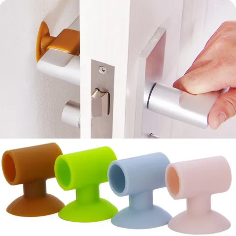 Creative Suction Cup Door Anti Collision Pad Door Handle Protection Guard Wall Mute Bumper Home Decor Accessories