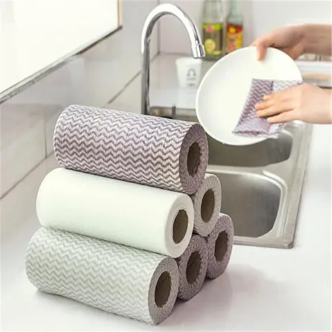 Chiffon de Vaisselle Jetable Uni Tissu Non Tissé Cuisine Chiffon de Nettoyage Tampon Récurant Anti-Adhésif Huile