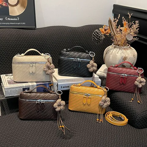Borsa a Pranzo Vintage a Trame Intrecciate da Donna Maillard con Manico Borsa Quadrata Tracolla Casual Spalla