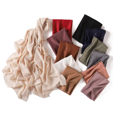 Women's Long Scarf Lightweight Breathable Striped Color Silk Dots Shawl Versatile Commute Polyester Scarf Headwrap