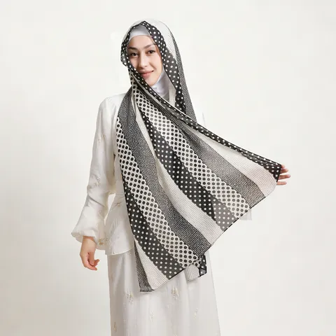 Women Fashion Chiffon Scarf Lightweight Breathable Floral Polka Dot Leopard Print Headscarf Daily Casual Neck Scarf