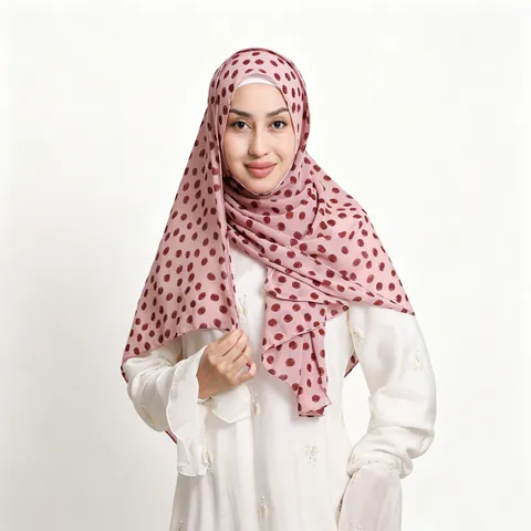 Women Fashion Chiffon Scarf Lightweight Breathable Floral Polka Dot Leopard Print Headscarf Daily Casual Neck Scarf