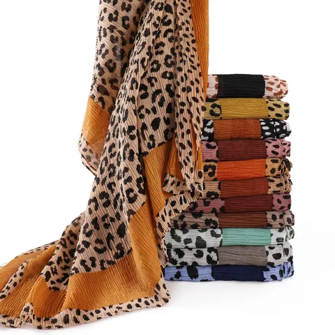 Women Retro Colorful Leopard Print Long Scarf Soft Breathable Polyester Shawl Fashion Neck Scarf Wrap