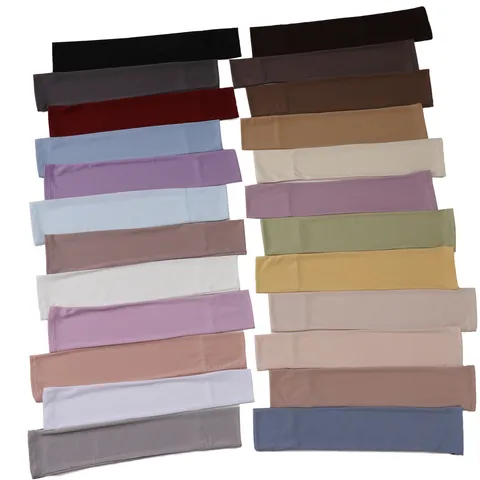 Women Solid Color Ice Silk Ribbed Sun Protection Arm Sleeves Breathable High Elastic Outdoor Sports Cooling Sleeves
