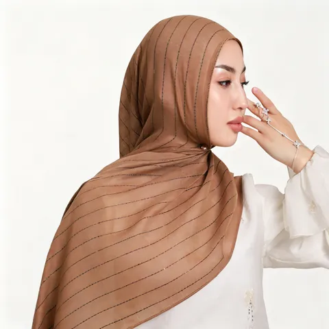 Women Lightweight Metallic Sequin Striped Scarf Casual Long Shawl Head Wrap Versatile Fashion Neck Scarf