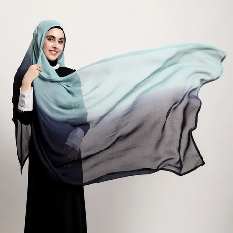 Handmade Hand Painted Gradient Viscose Scarf Lightweight Soft Wide Long Shawl For Women Fashion Head Wrap