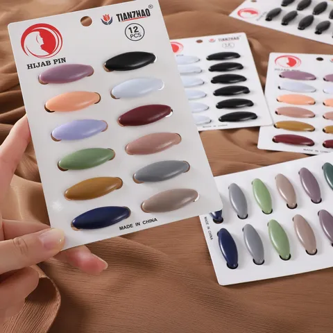 Matte Frosted Morandi Farbe Kunststoff Schal Clip Hijab Pin Sicherheitsnadeln Set Dekorative Kleidung Zubehör für Damen