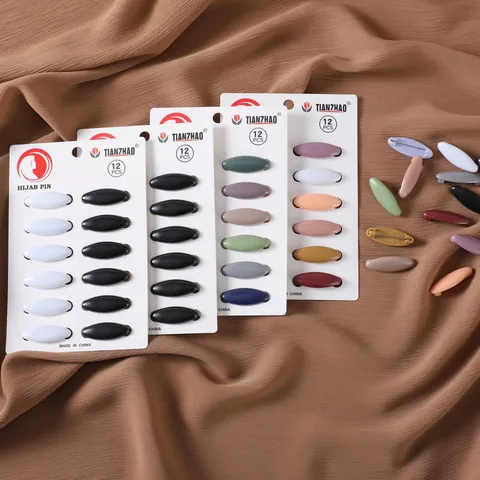 Matte Frosted Morandi Farbe Kunststoff Schal Clip Hijab Pin Sicherheitsnadeln Set Dekorative Kleidung Zubehör für Damen