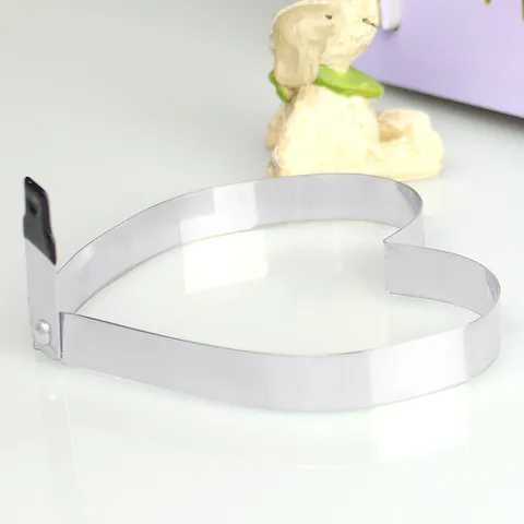 Stainless Steel Heart Shaped Fried Egg Ring Non Stick Mold Kitchen Cooking Tool Breakfast Maker With Foldable Handle