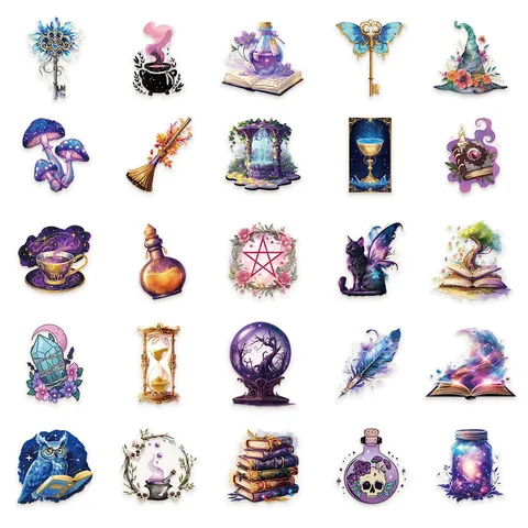 Magic Fantasy Cartoon Stickers Waterproof PVC Decals For Laptop iPad Luggage Journal Aesthetic DIY Decoration
