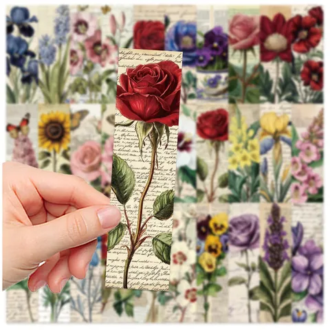 Vintage Floral Bookmarks Decorative Reading Page Markers Paper Book Marks For Students