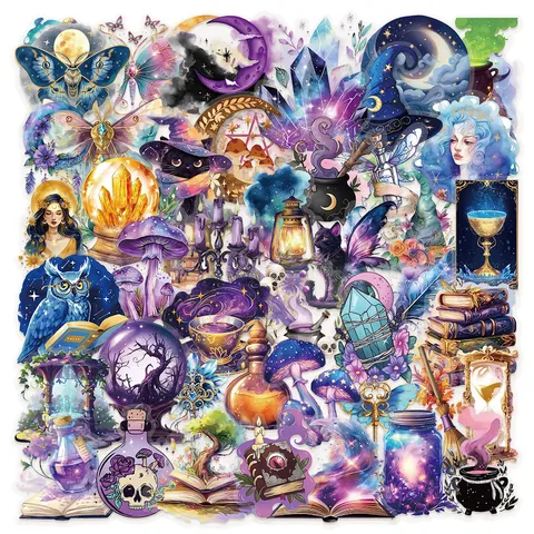 Magic Fantasy Cartoon Stickers Waterproof PVC Decals For Laptop iPad Luggage Journal Aesthetic DIY Decoration