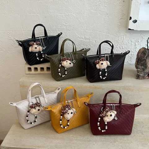 Borsa Dumpling da Donna in Pelle PU Intrecciata Borsa a Mano Tinta Unita alla Moda Borsa a Tracolla Chic Borsa Casual da Pendolari