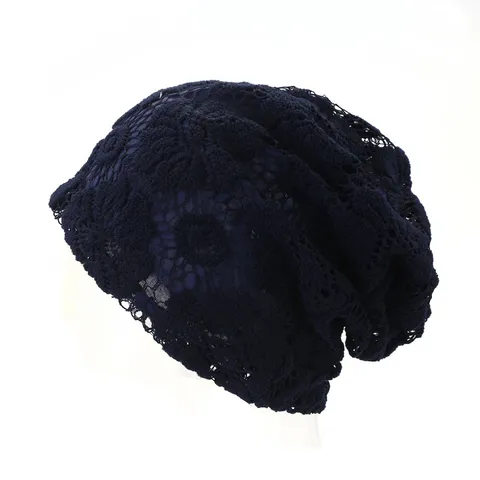 Women's Slouchy Beanie Hat Floral Lace Casual Breathable Lightweight Soft Head Cover Elegant Daily Wear Fashion Headwear