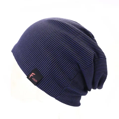 Men Casual Solid Color Slouchy Beanie Knit Hat Minimalist Ribbed Skull Cap Spring Summer Fashion Streetwear