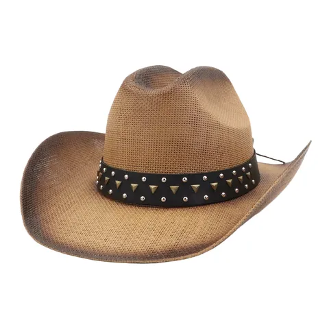 Hard Denim Straw Hat Wide Brim Fedora Summer Sun Protection Beach Hat Paper Straw Western Cowboy Hat For Men Women