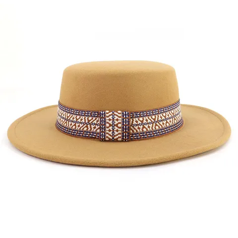 Ethniko Styl Mallino Epipedi Koryfi Kapelo Fedora Platy Geiso Retro Casual Fthinoporo Himonas Unisex Moda Kapelo