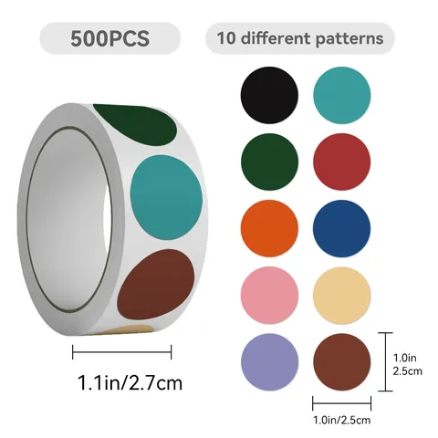 Colorful Dot Adhesive Stickers Round Sealing Labels For Envelope Journaling Water Cup Decorative Decals