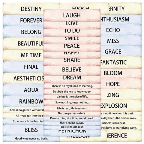 Retro Journal Word Stickers Waterproof English Phrase Stationery Decals For Hand Account Phone Case Decor