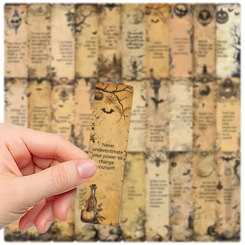 Vintage Dark Motivational Quotes Bookmarks Gothic Page Markers Decorative Reading Book Accessories For Students