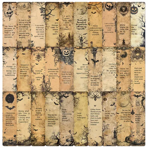 Vintage Dark Motivational Quotes Bookmarks Gothic Page Markers Decorative Reading Book Accessories For Students
