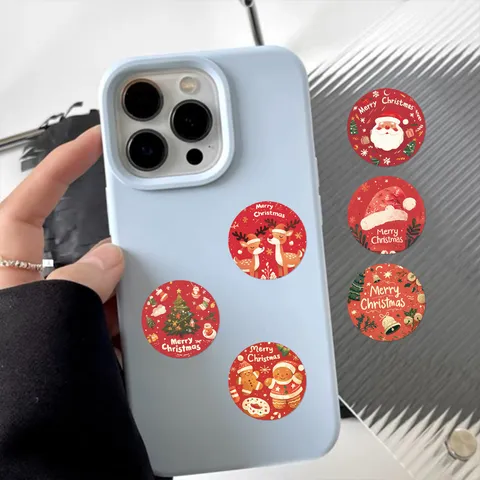 Noël Dessin Animé Autocollants Décoratifs Mignon Père Noël Elan Renne Stickers Pour Bouteille D'Eau Téléphone Enveloppe