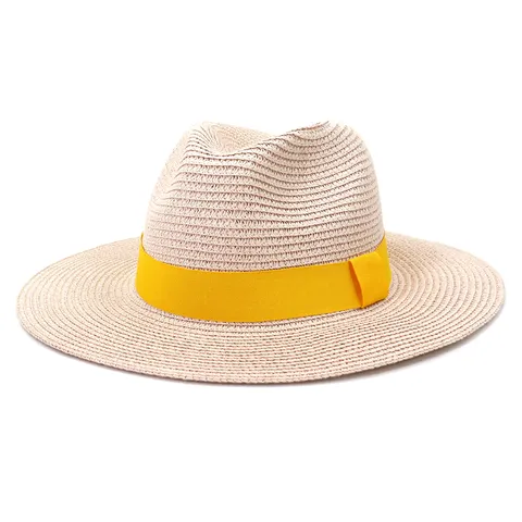 Britse Stijl Stro Hoed Voor Mannen Vrouwen Zomer Strand Zonbescherming Geweven Panama Jazz Hoed Outdoor Reizen Pet