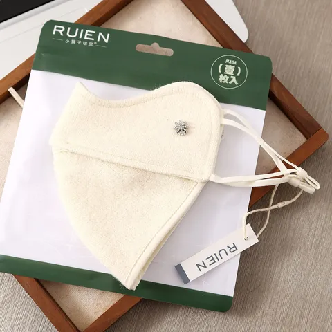 Mascarilla Cálida y A Prueba de Viento de Invierno para Mujeres Hombres Mascarilla Térmica Gruesa Copo de Nieve con Strass Protección Diaria al Aire Libre